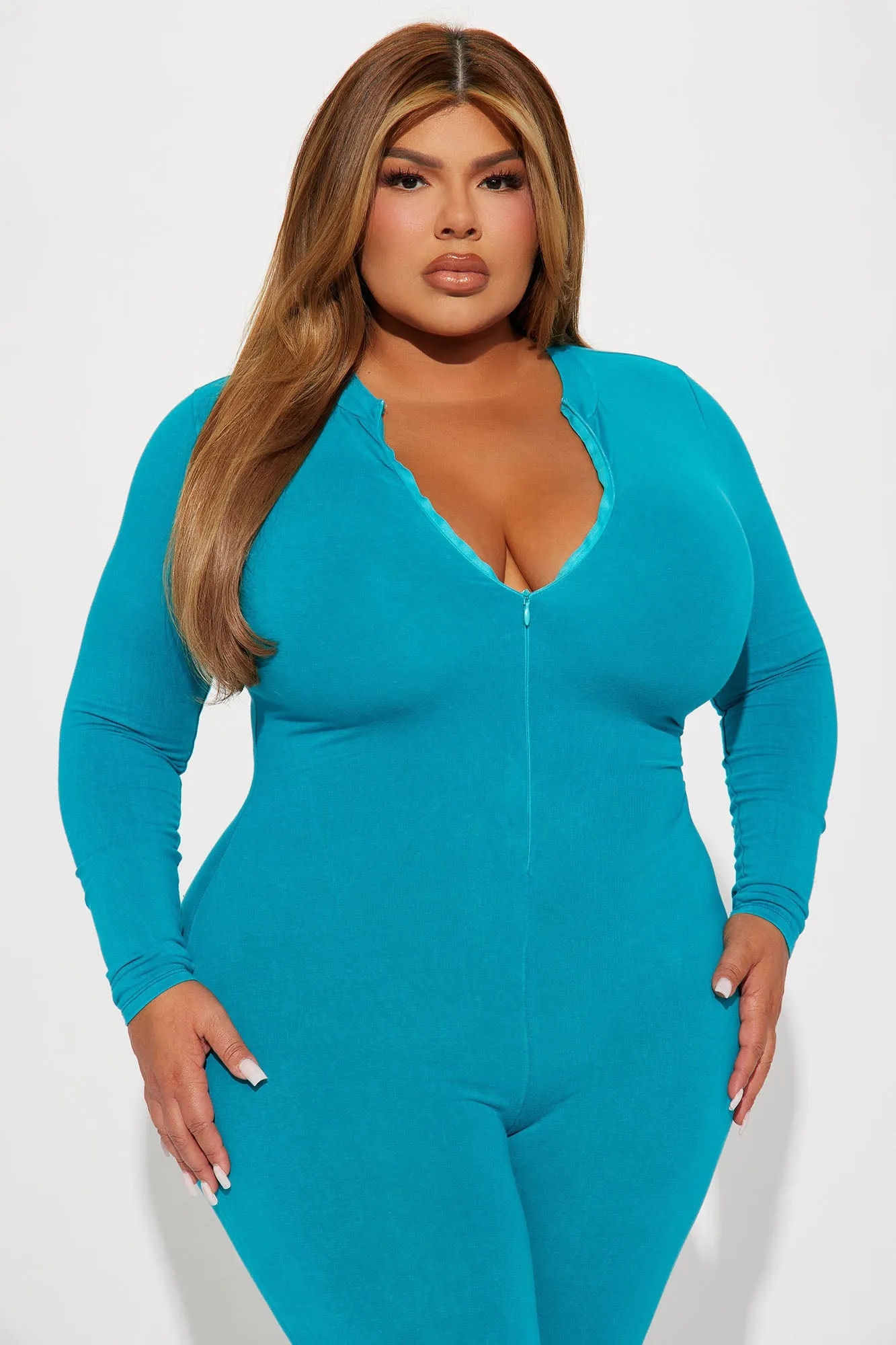 Aubrey Mineral Wash Jumpsuit - Teal