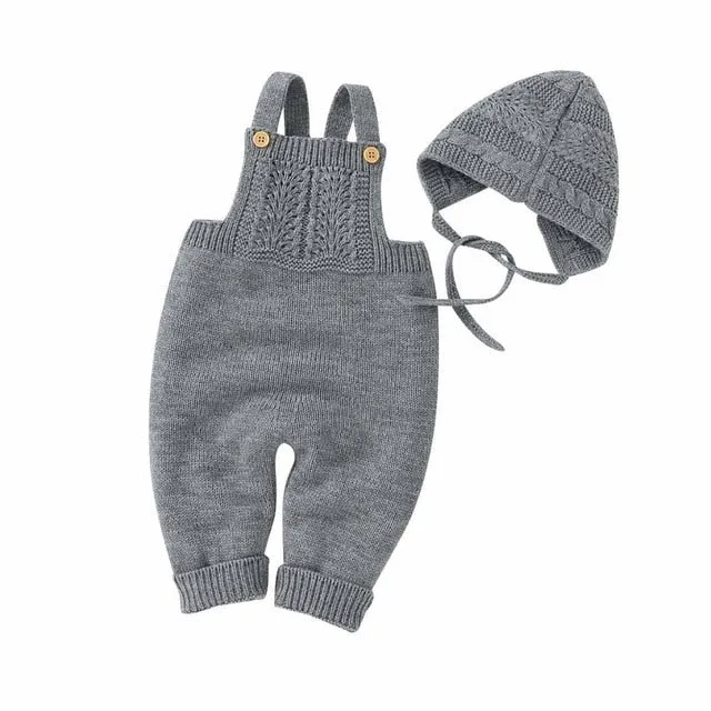 Baby Sleeveless Jumpsuit with Hat