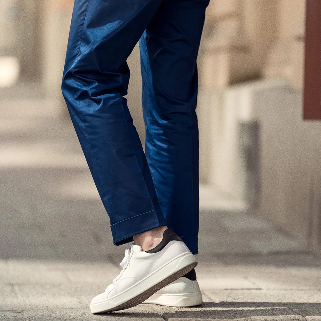 Blue lightweight cotton elastan trousers
