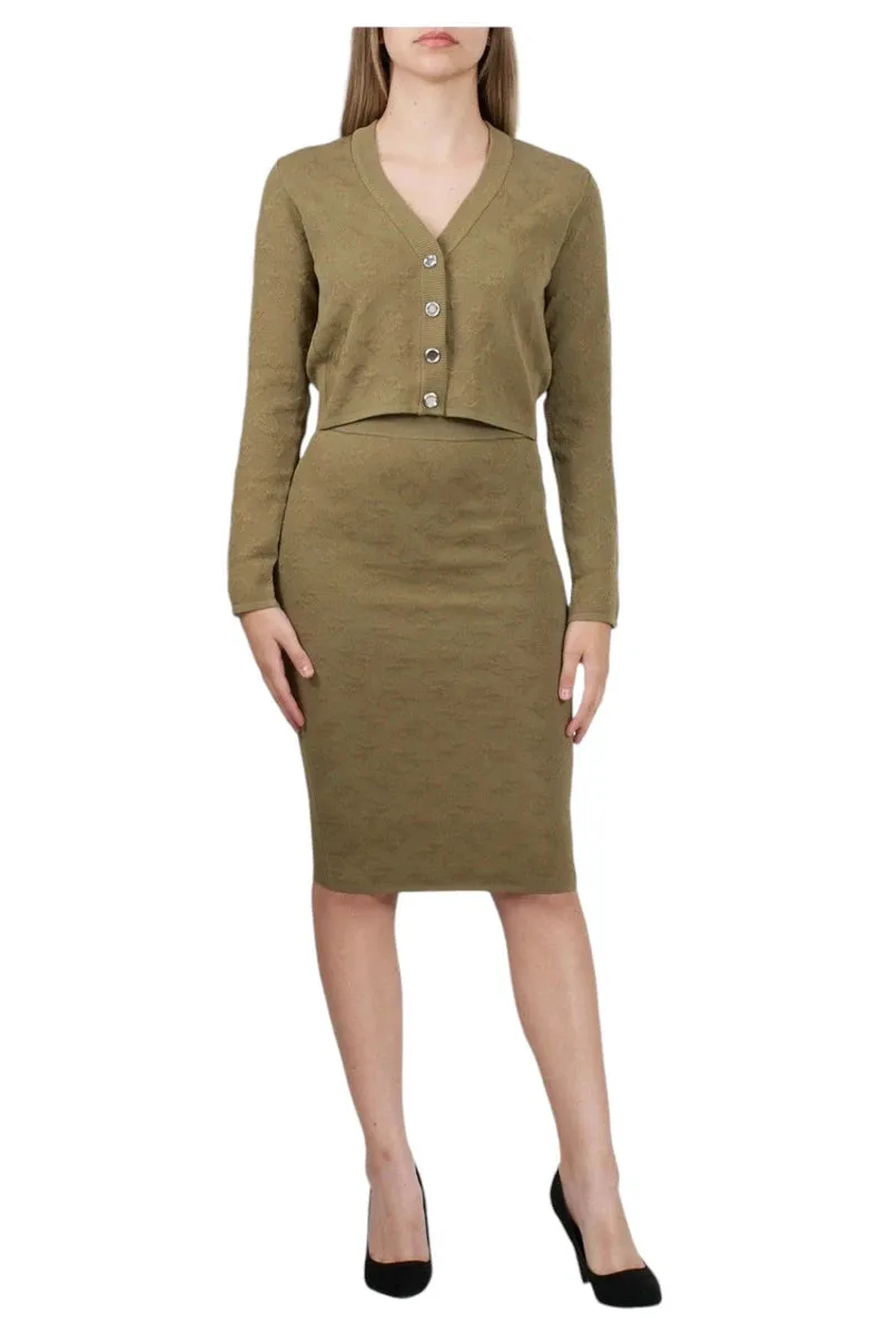 Cardigan Sensoriale in Misto tencel Lyocell con Motivo Goffrato