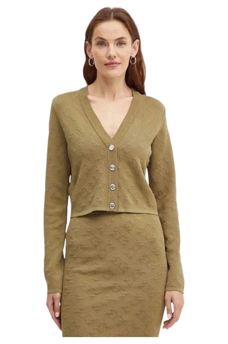Cardigan Sensoriale in Misto tencel Lyocell con Motivo Goffrato