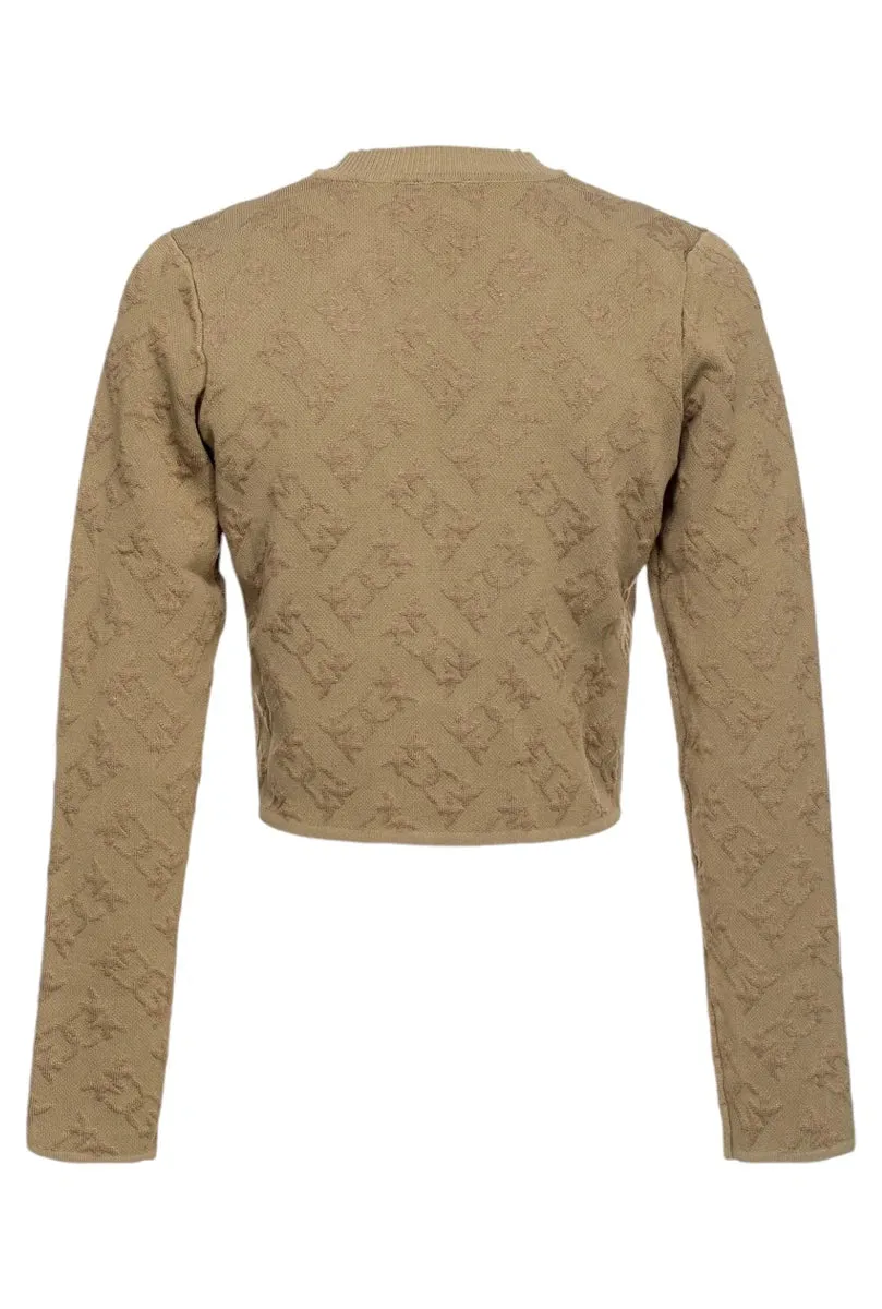 Cardigan Sensoriale in Misto tencel Lyocell con Motivo Goffrato