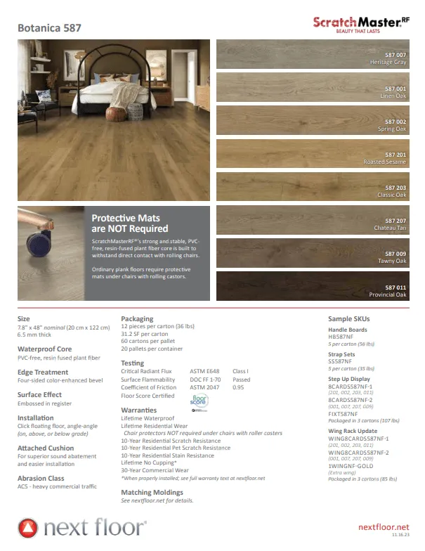 Chateau Tan 587 207- Nextfloor Botanica 587 Vinyl 6.5mm