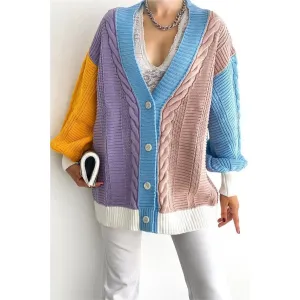Colorful New Season Loose Oversize Knitwear Cardigan,Crochet Cardigan,Vintage Cardigan, Gift For Her,knitted cardigan,Boho Cardigan 4