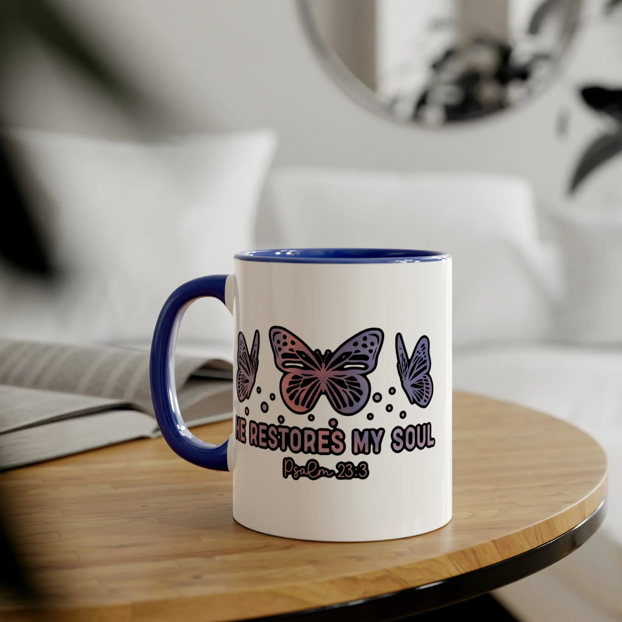 He Restores Accent Mugs, 11oz