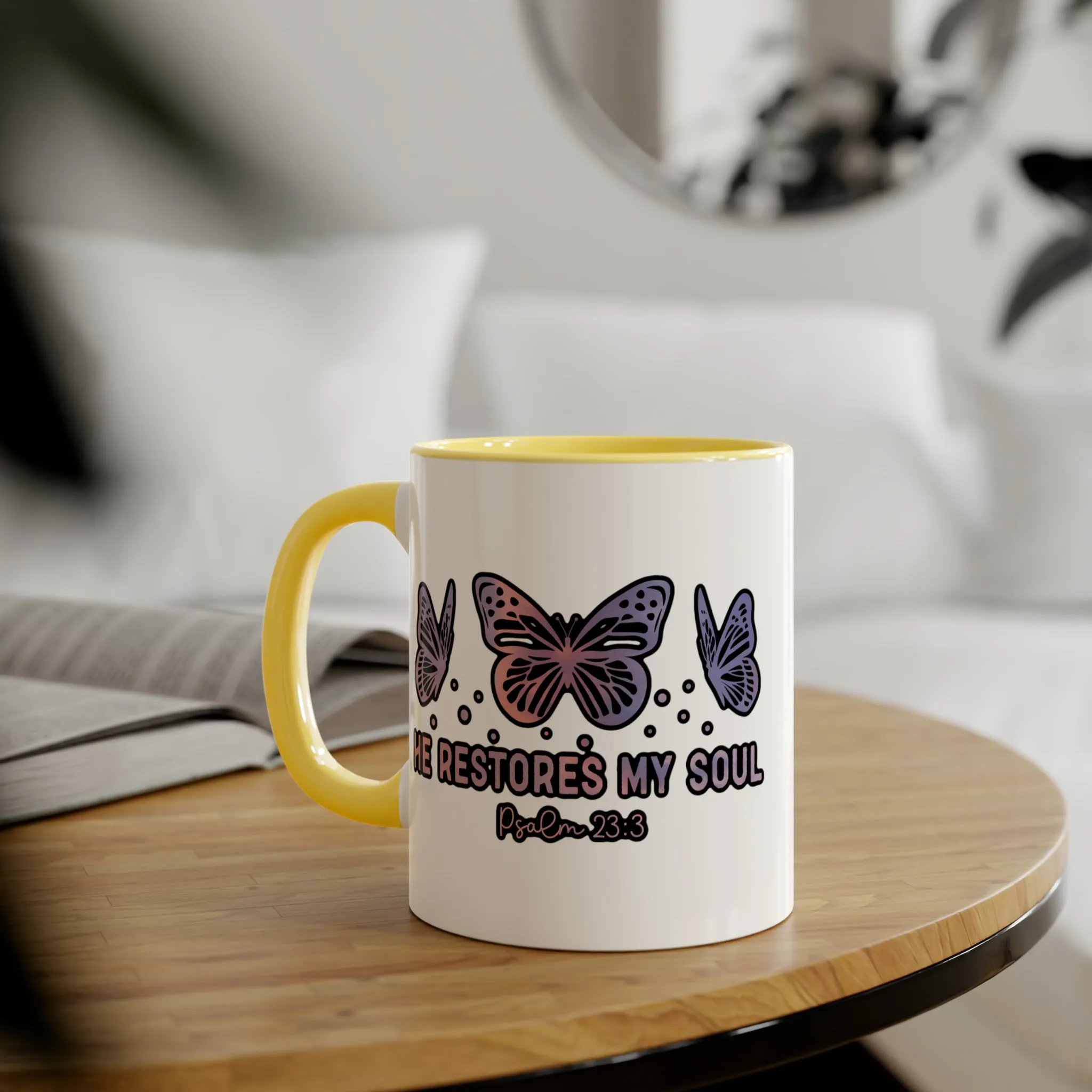 He Restores Accent Mugs, 11oz