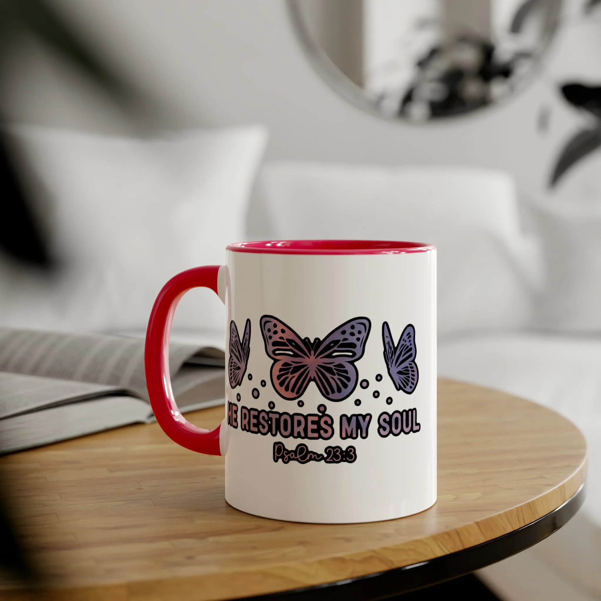He Restores Accent Mugs, 11oz