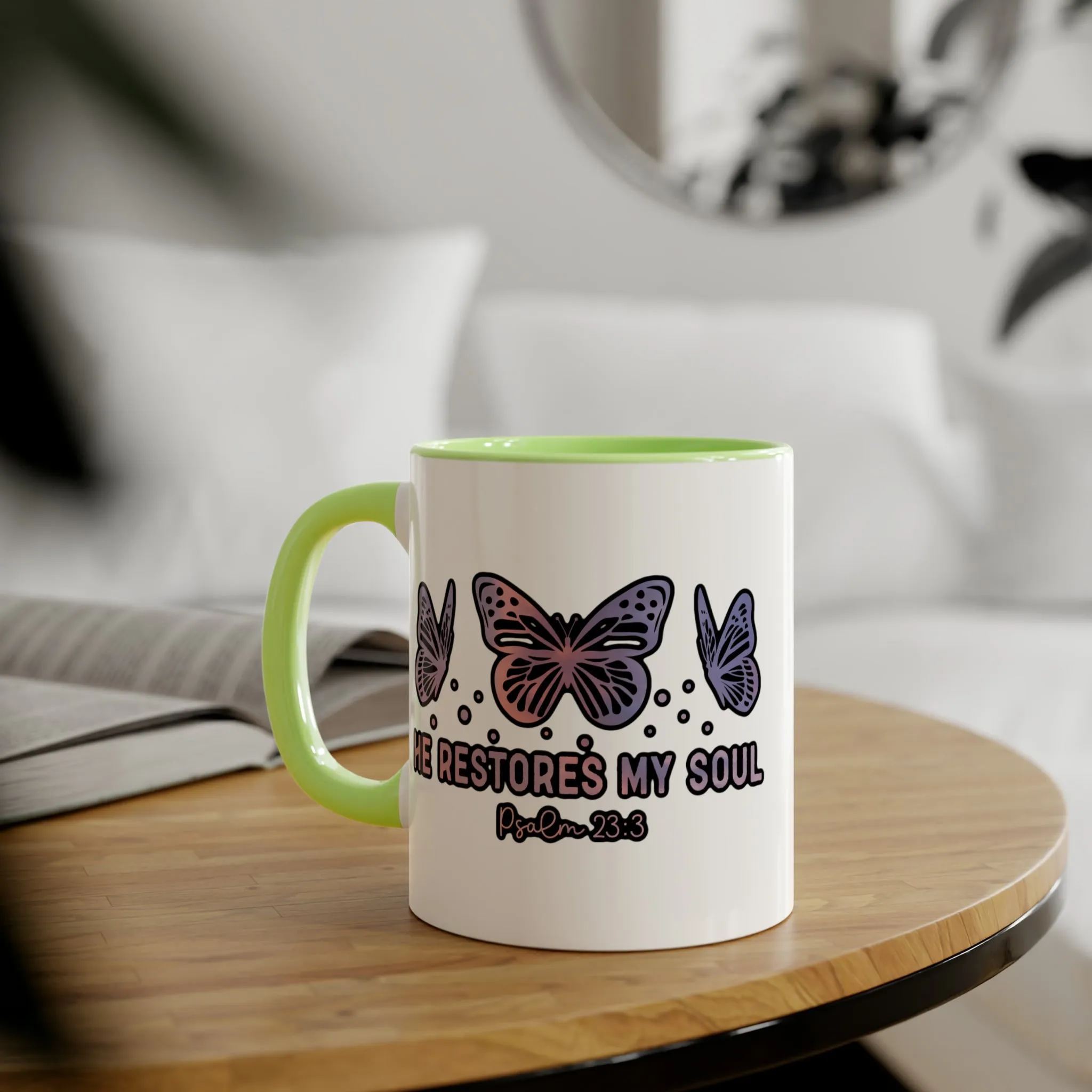 He Restores Accent Mugs, 11oz