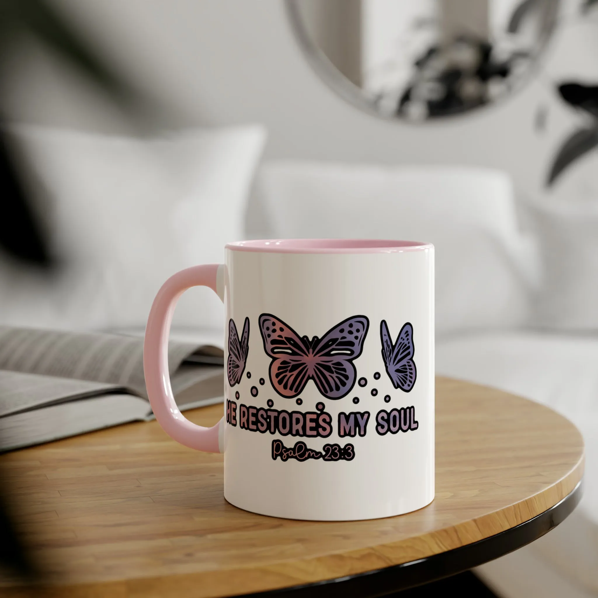 He Restores Accent Mugs, 11oz