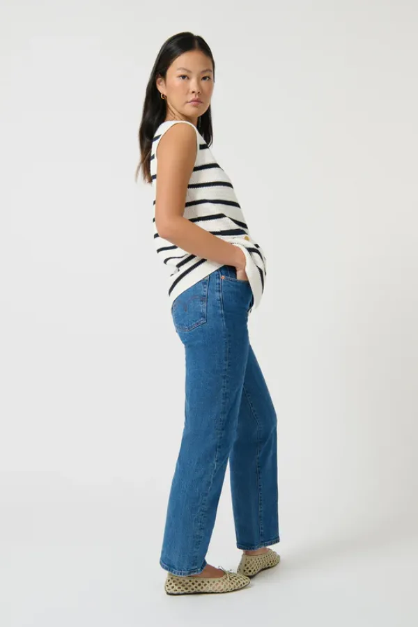Helena Gilet Stripe I Navy/White