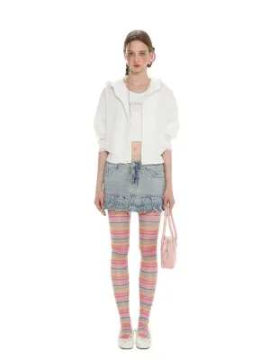 Insert Pocket Lace Zip Cardigan Jacket【s0000008664】