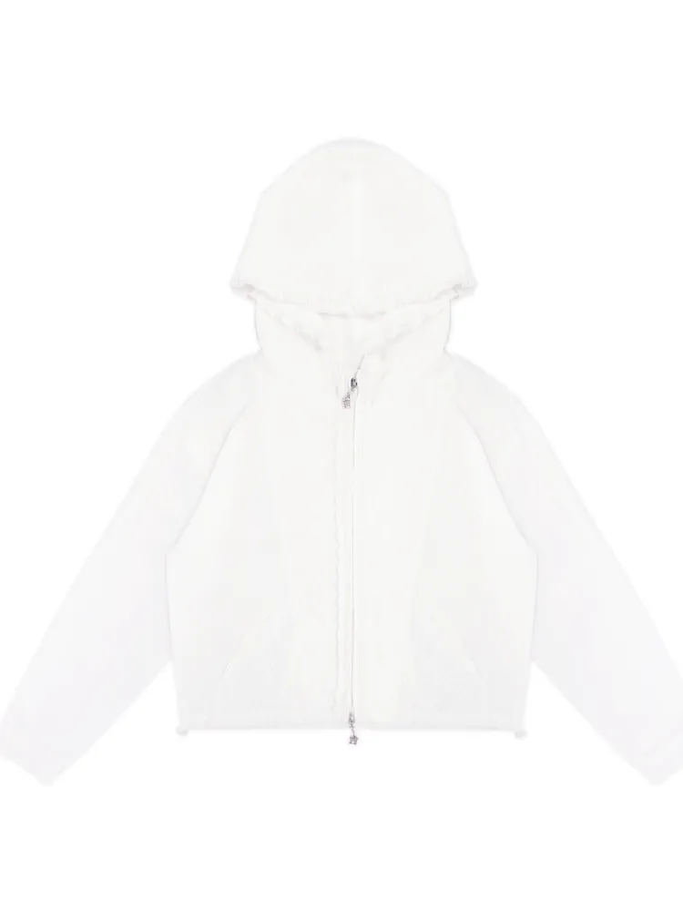 Insert Pocket Lace Zip Cardigan Jacket【s0000008664】