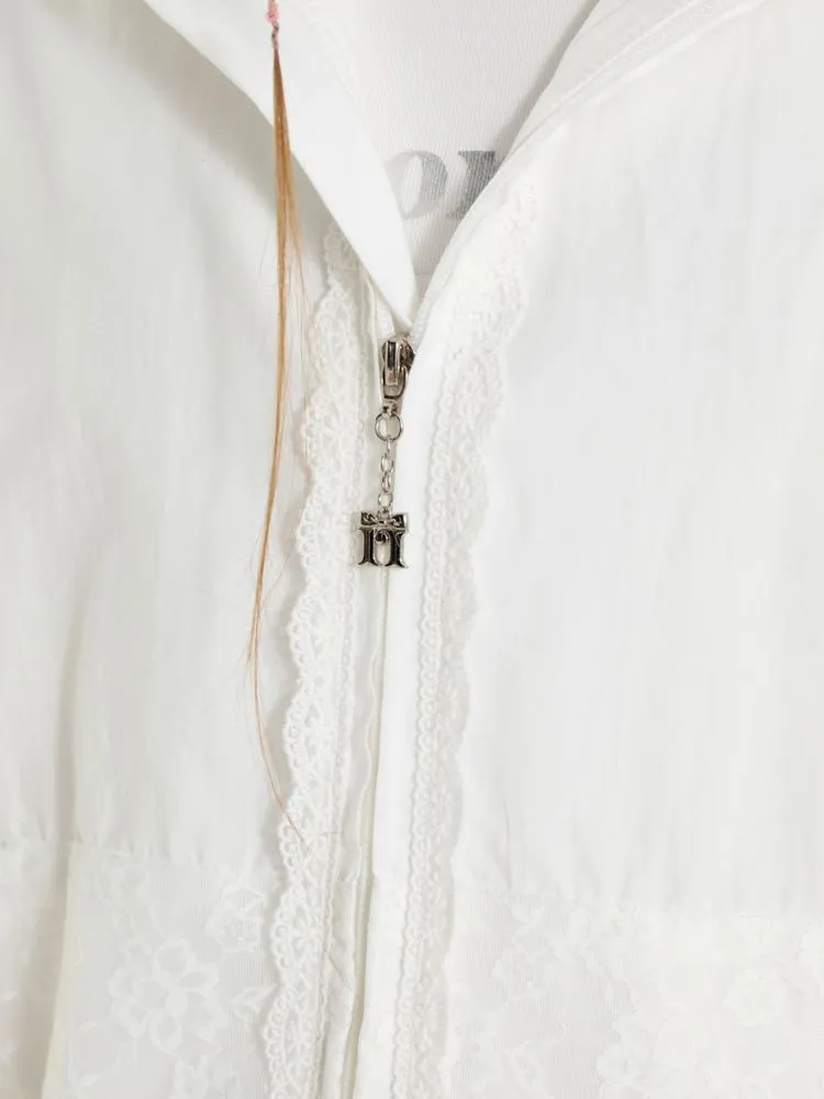Insert Pocket Lace Zip Cardigan Jacket【s0000008664】