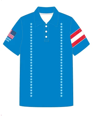 JR POLO SHIRT TOP SHORT SLEEVE BLUE | PUERTO RICO P21 | PSNLZ'D