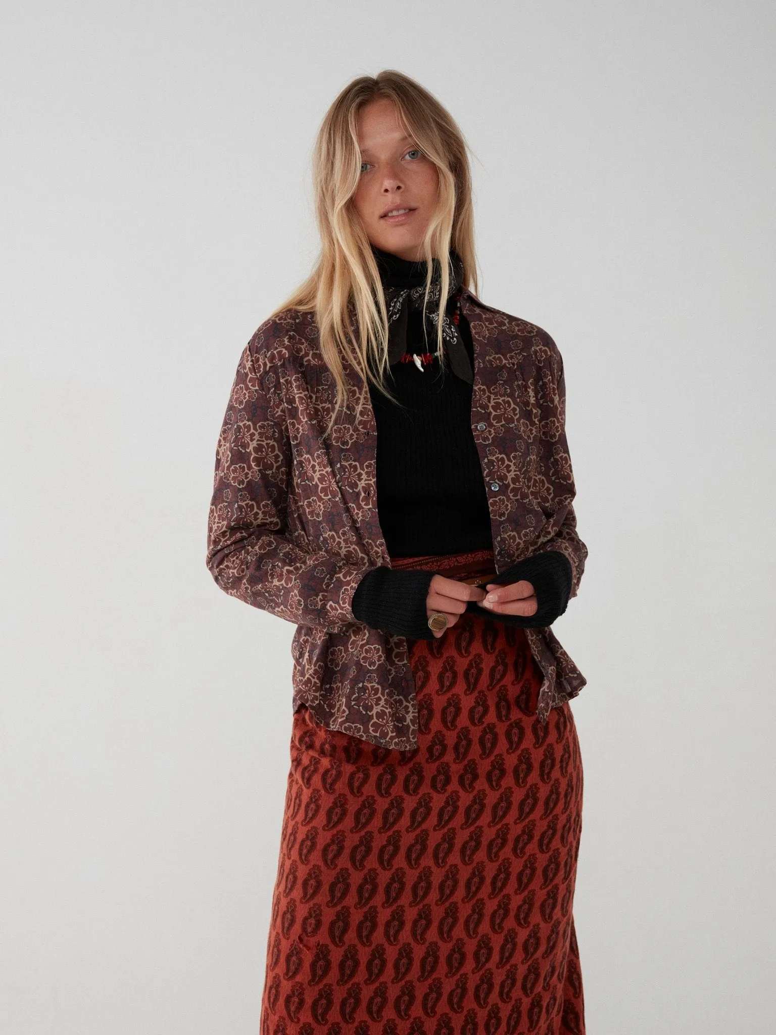 Maia Blouse - Hawaii Burgundy