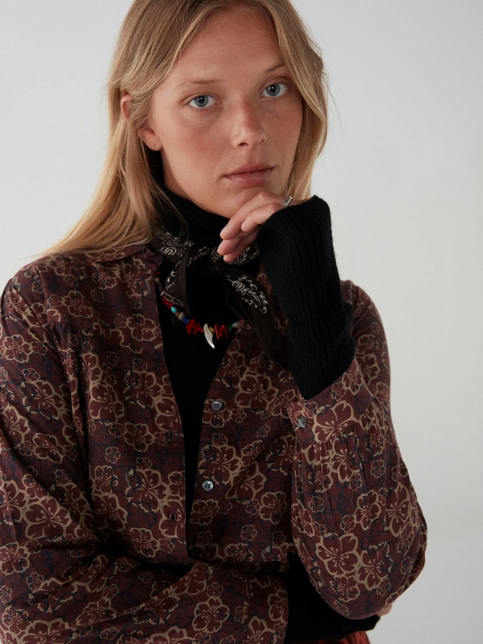 Maia Blouse - Hawaii Burgundy