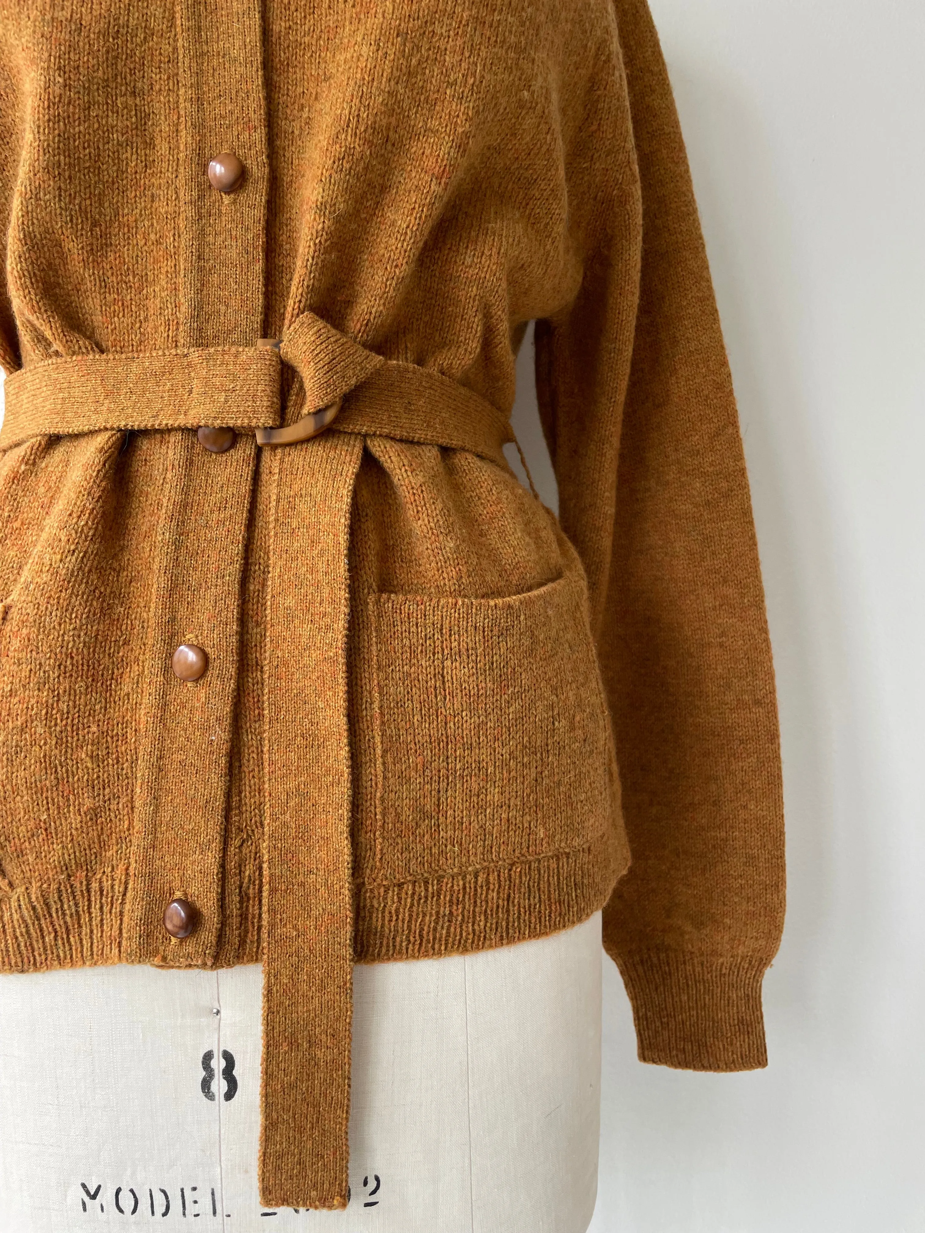 Ocher Shetland Cardigan | 1960s
