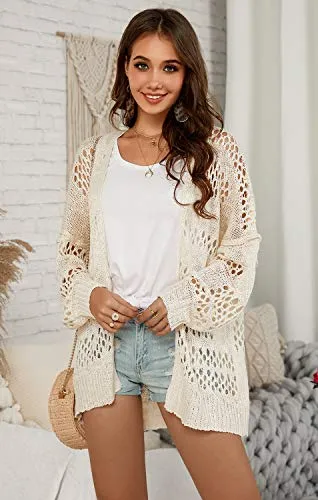Open Front Boho Crochet Cardigan