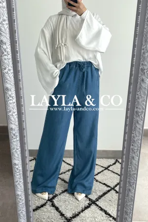 Pantalon large tencel