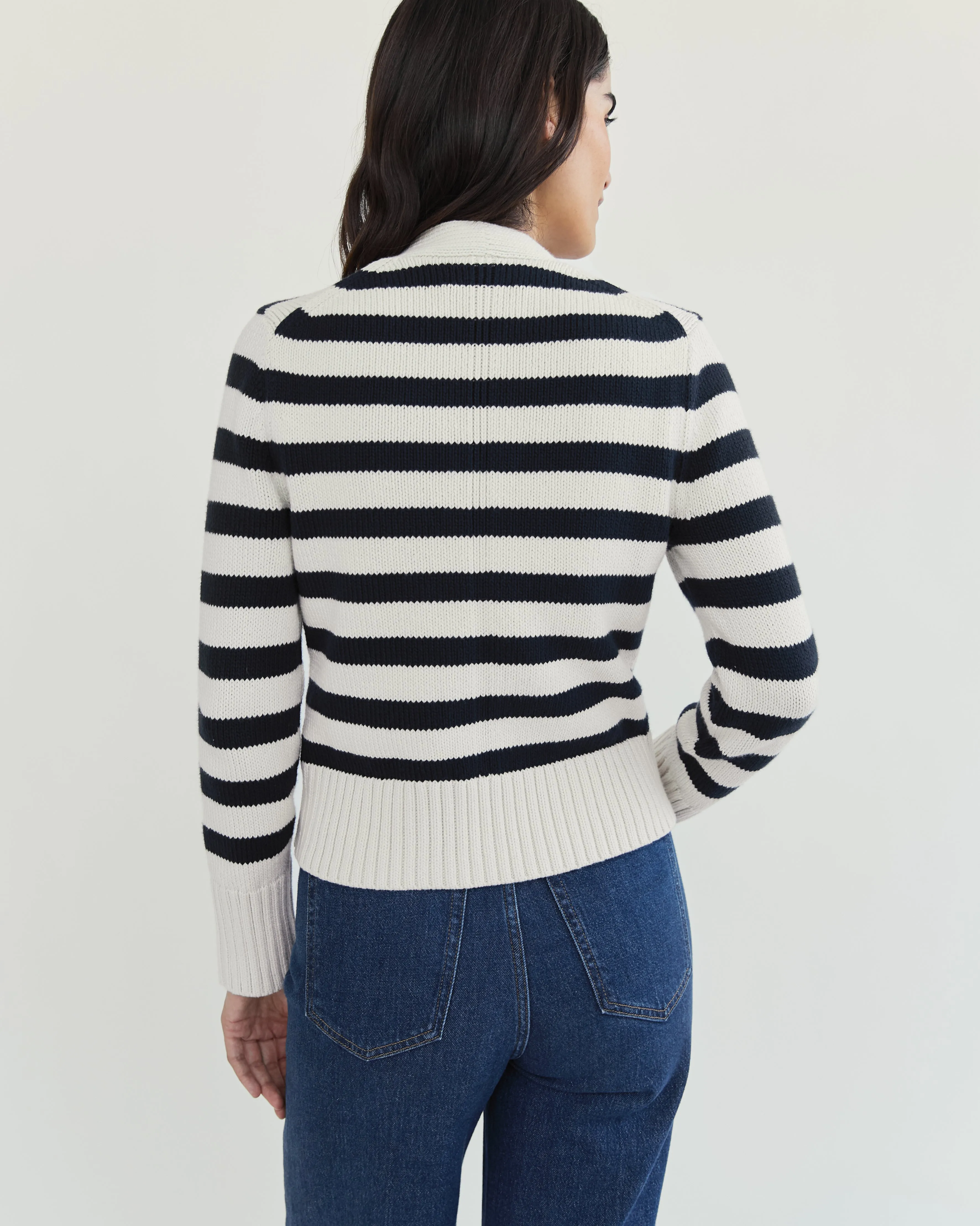 Peyton Stripe  Ivory/Navy