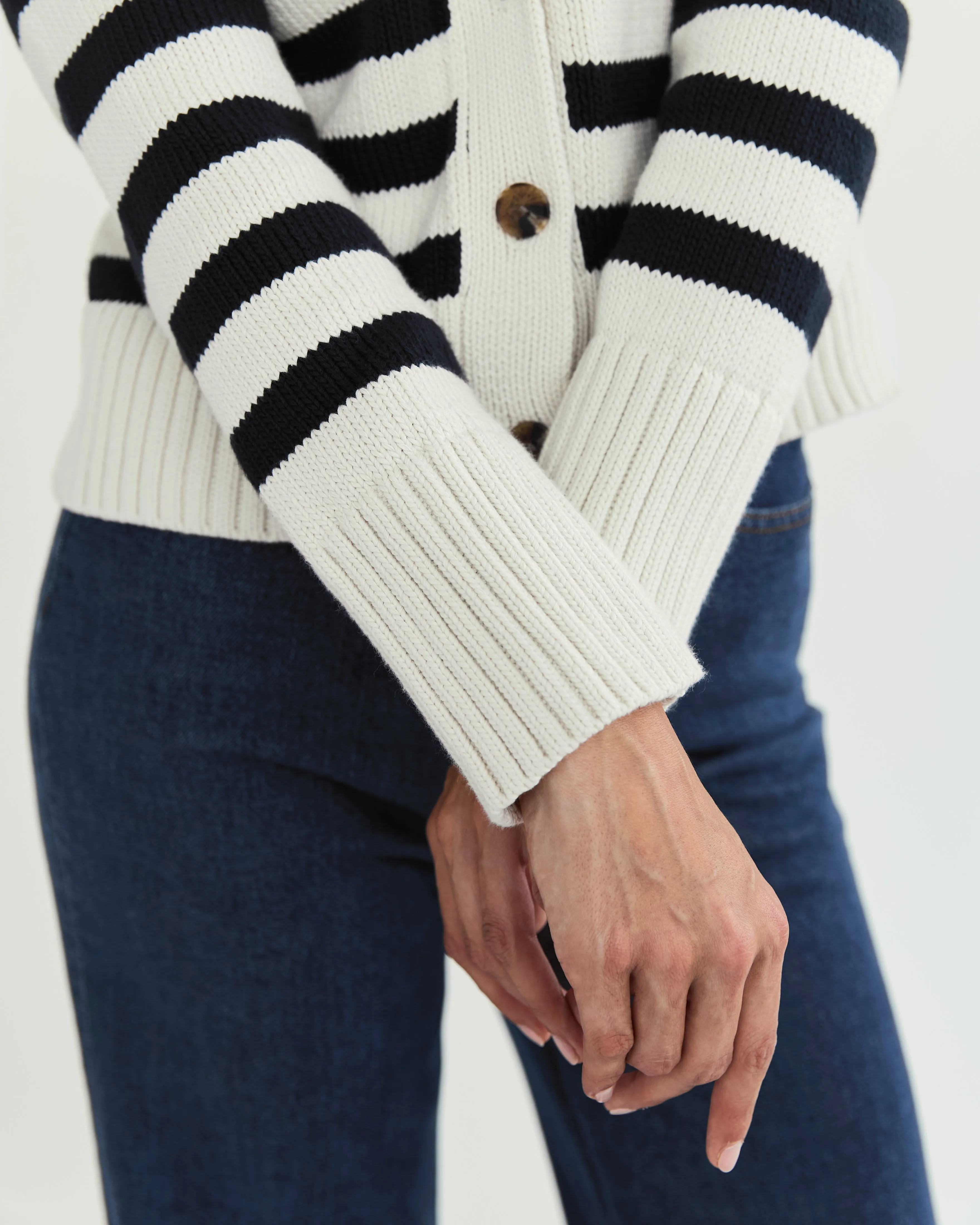 Peyton Stripe  Ivory/Navy