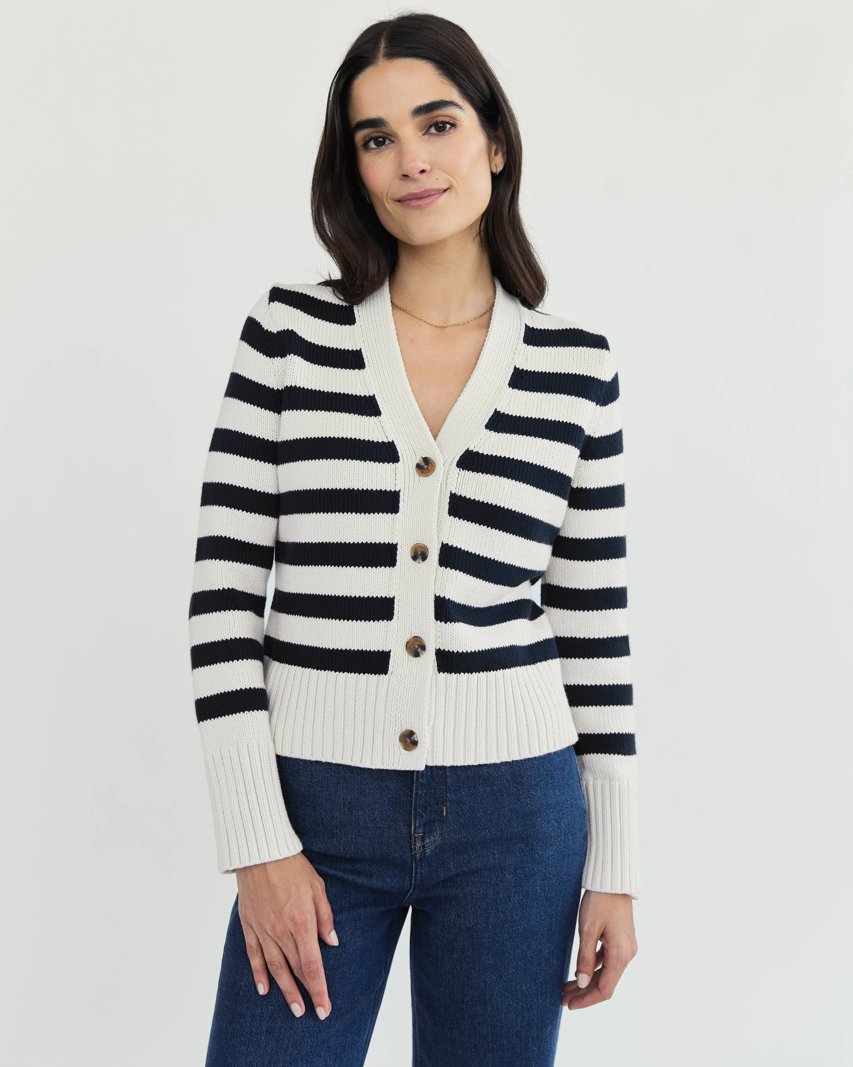 Peyton Stripe  Ivory/Navy