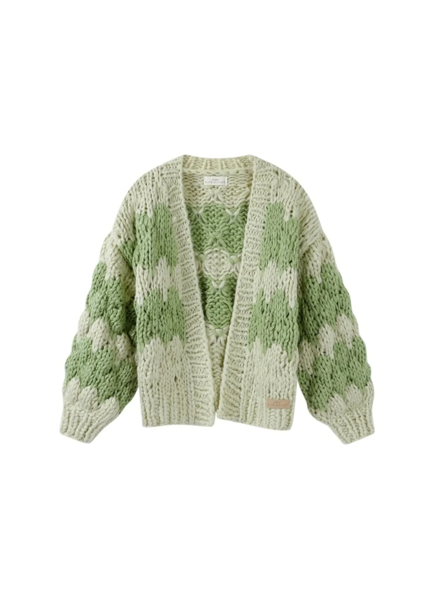 Pistachio Cream Hugs and Kisses Cardigan
