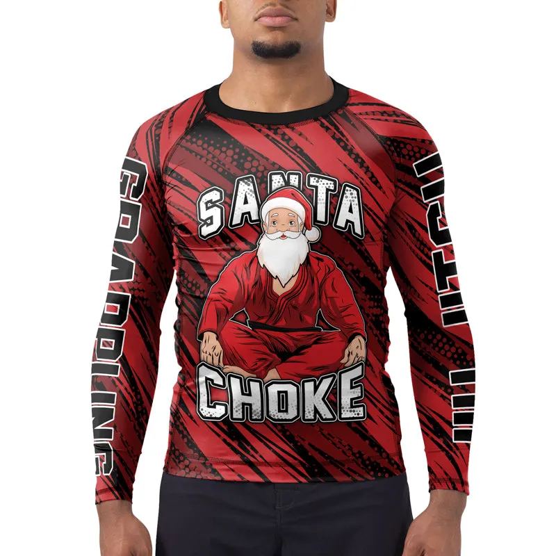 Santa Choke Men's Long Sleeve Rash Guard