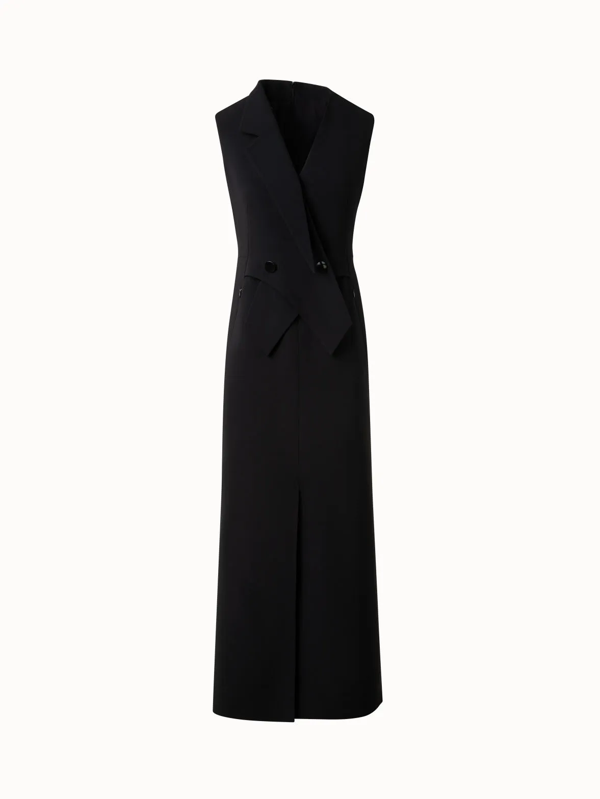 Sleeveless Blazer Dress in Wool Double-Face