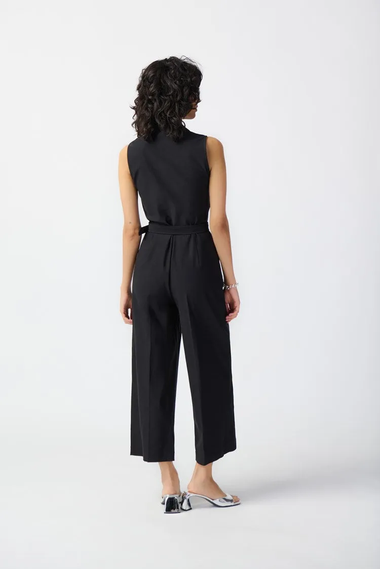 Sleeveless Micro Twill Jumpsuit