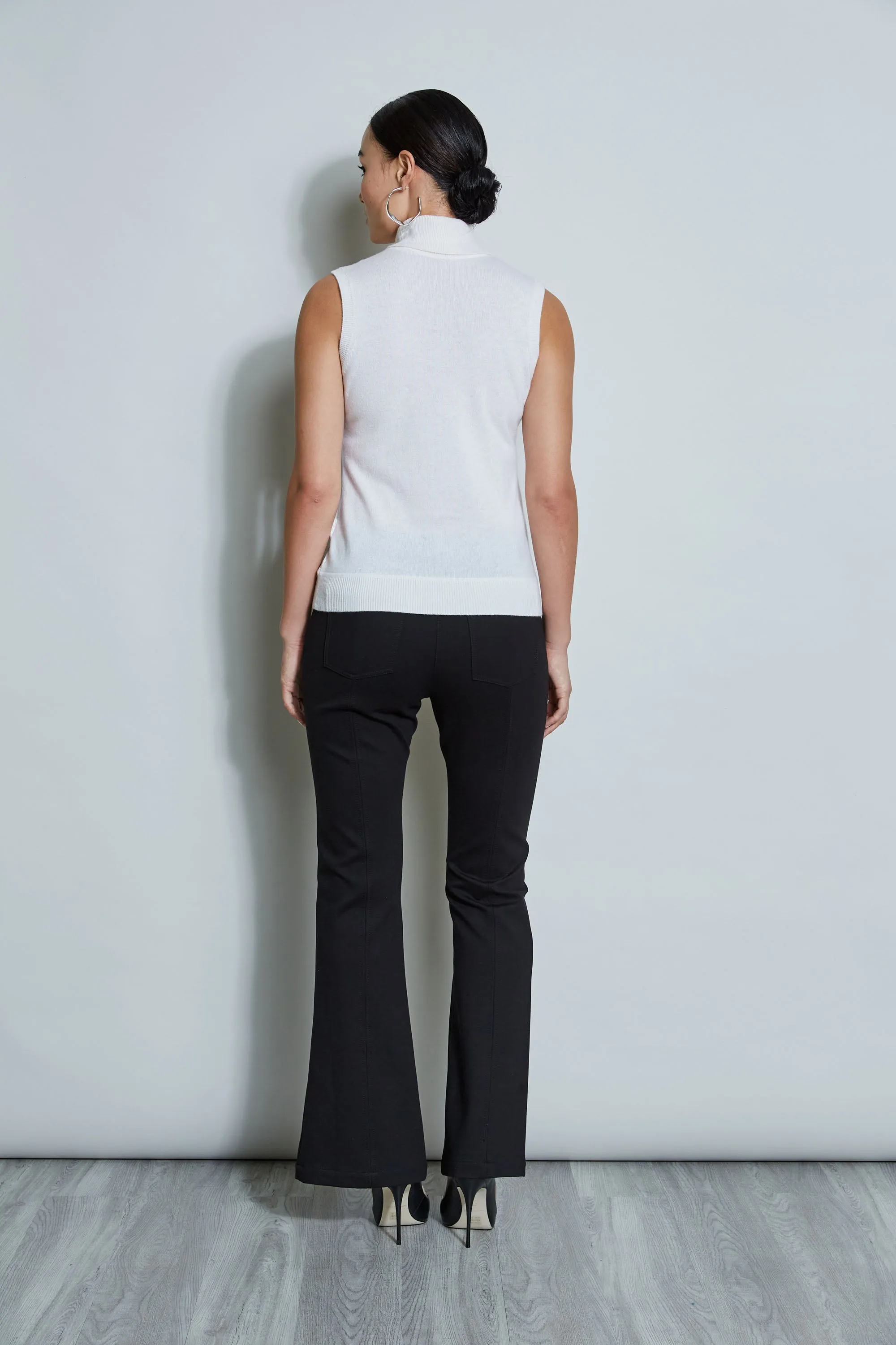 Sleeveless Satin Front Sweater