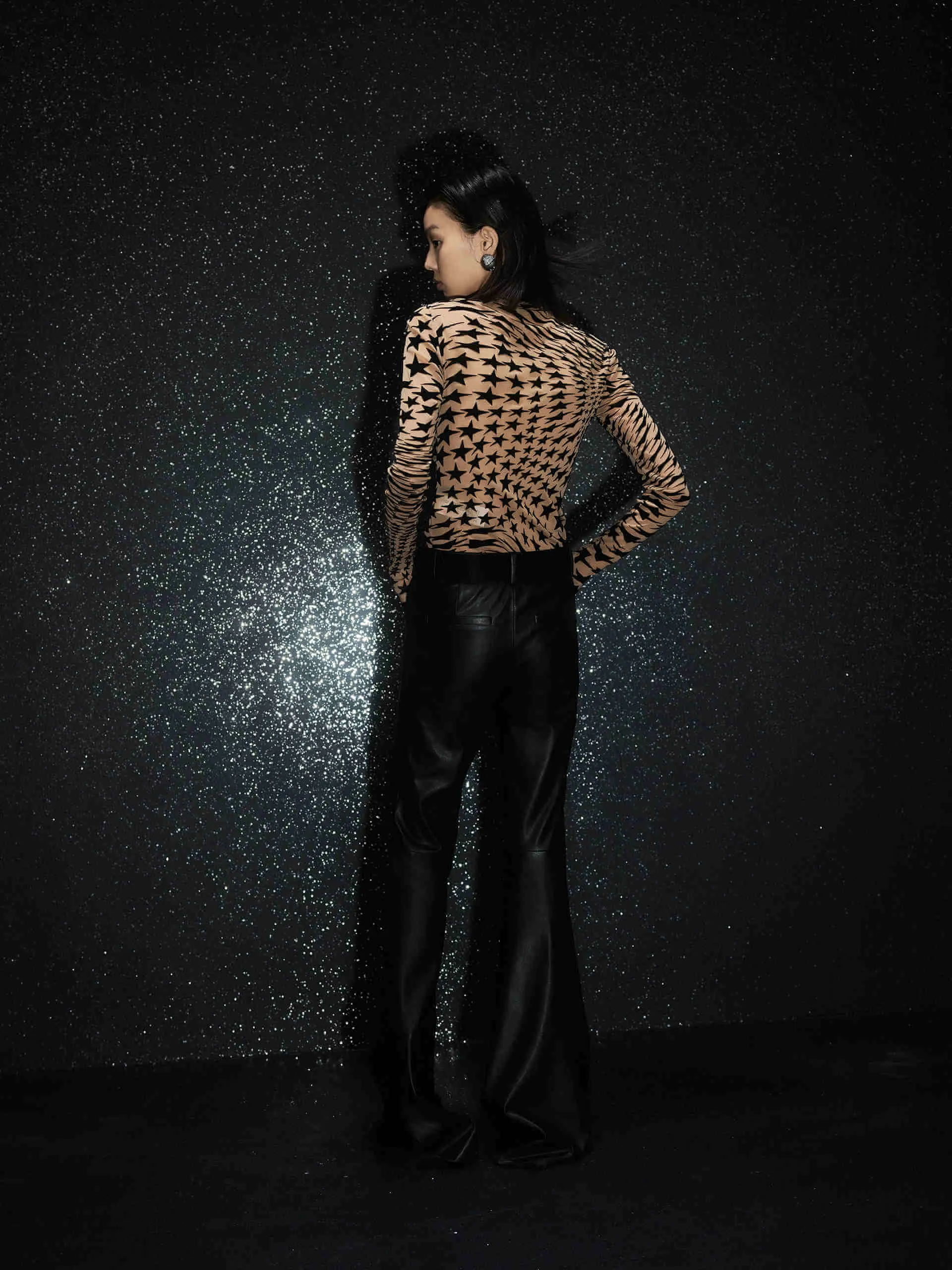 Star Pattern Stretch Top