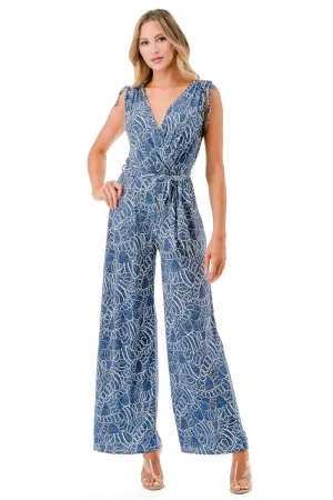 Surplice Belted Jumpsuit