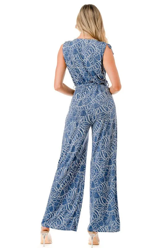 Surplice Belted Jumpsuit