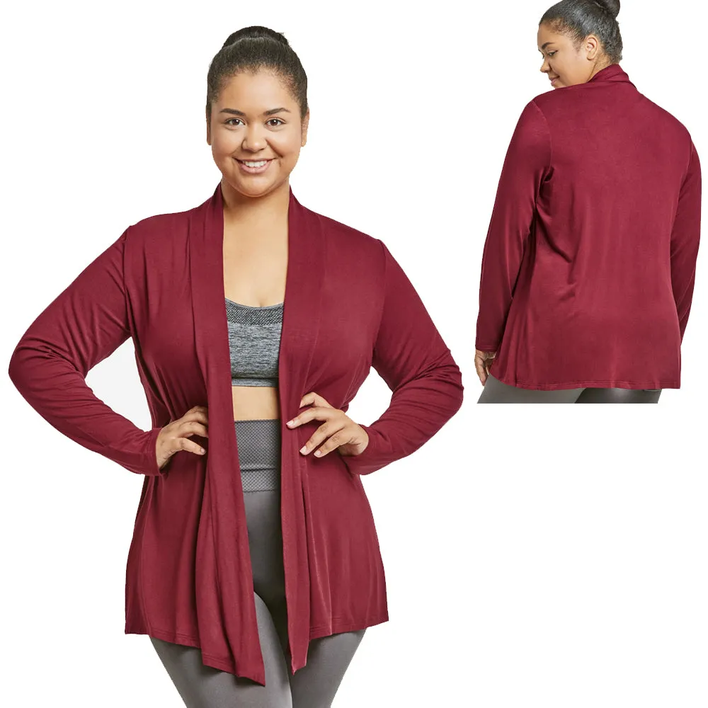 Womens Cardigan Long Sleeve Solid Open Front Sweater USA 2XL Jacket Outwear Tops