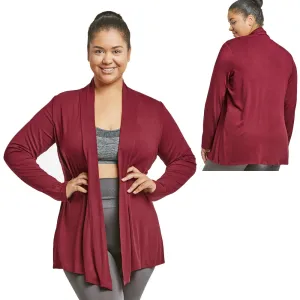 Womens Cardigan Long Sleeve Solid Open Front Sweater USA 2XL Jacket Outwear Tops