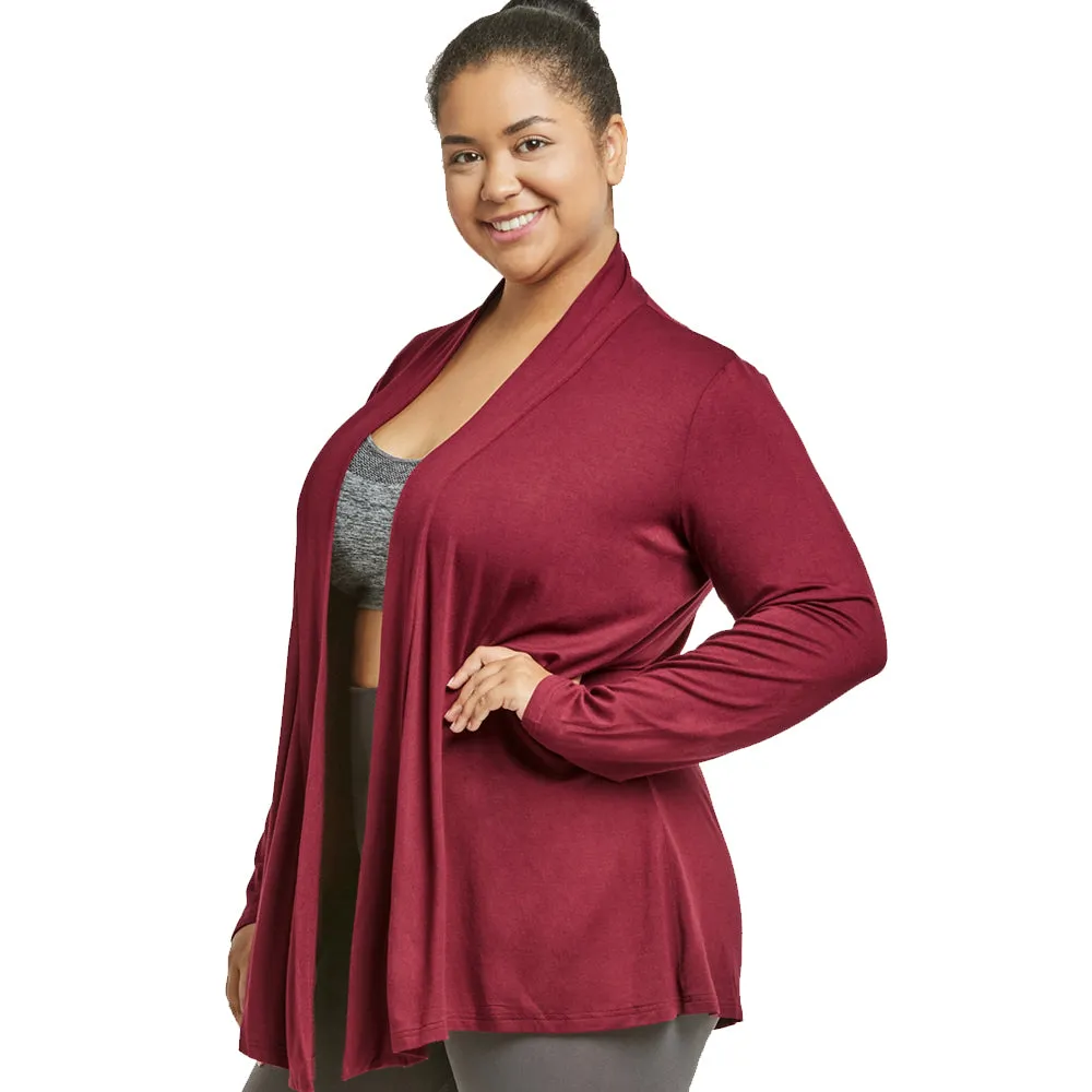Womens Cardigan Long Sleeve Solid Open Front Sweater USA 2XL Jacket Outwear Tops