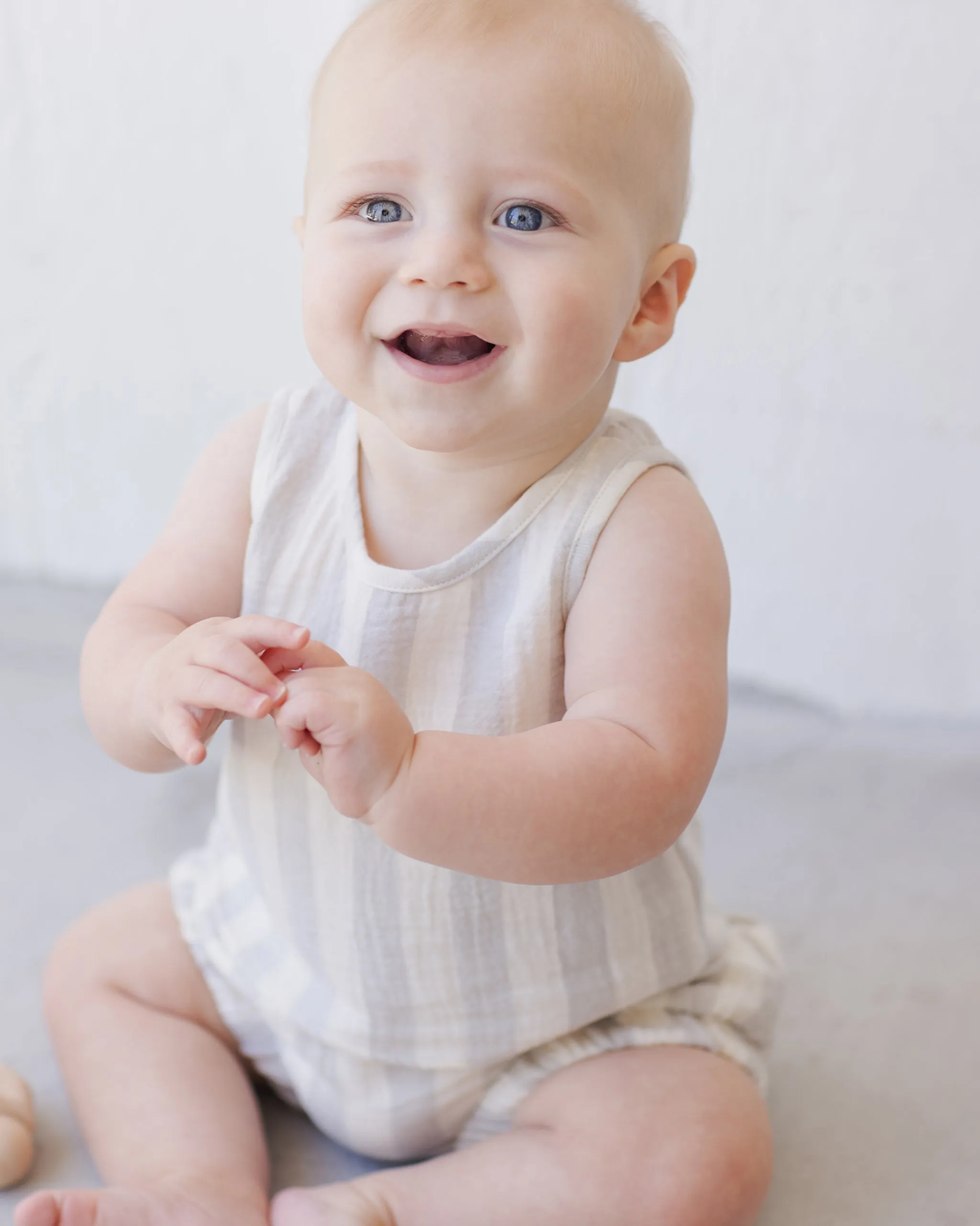 Woven Tank   Short Set, Sky Stripe