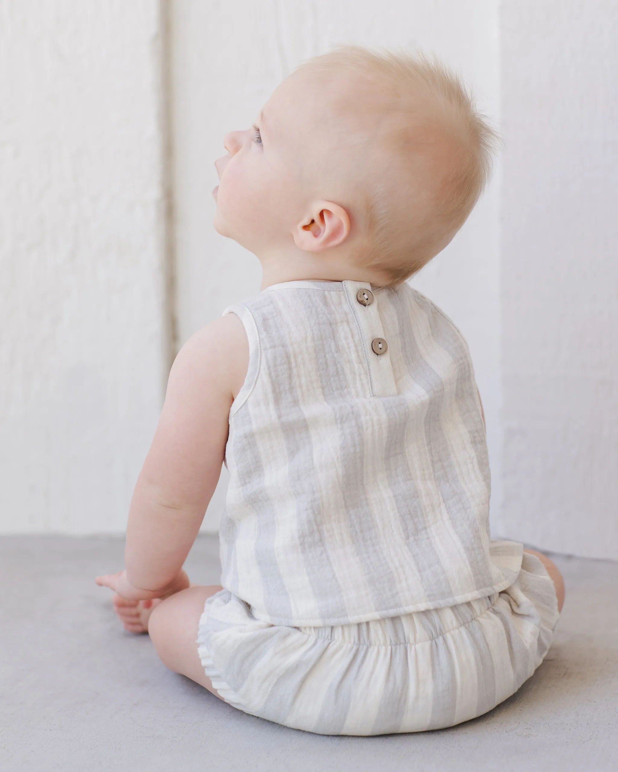 Woven Tank   Short Set, Sky Stripe