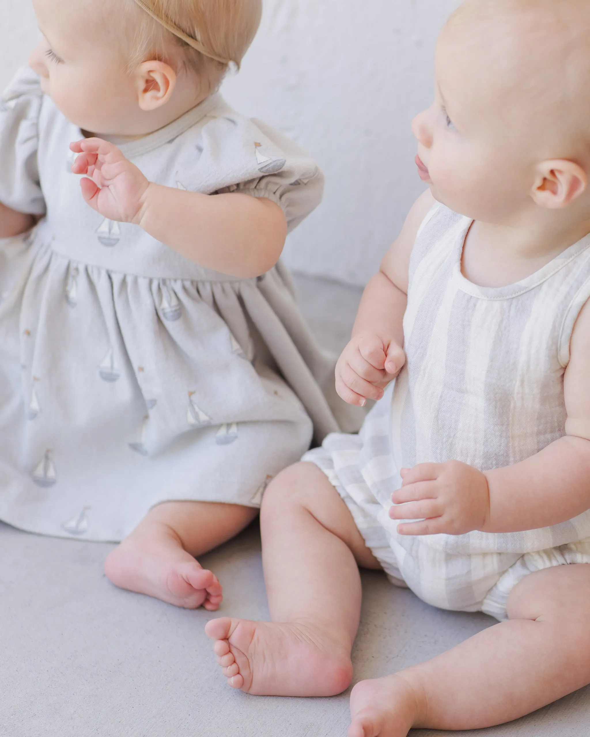 Woven Tank   Short Set, Sky Stripe