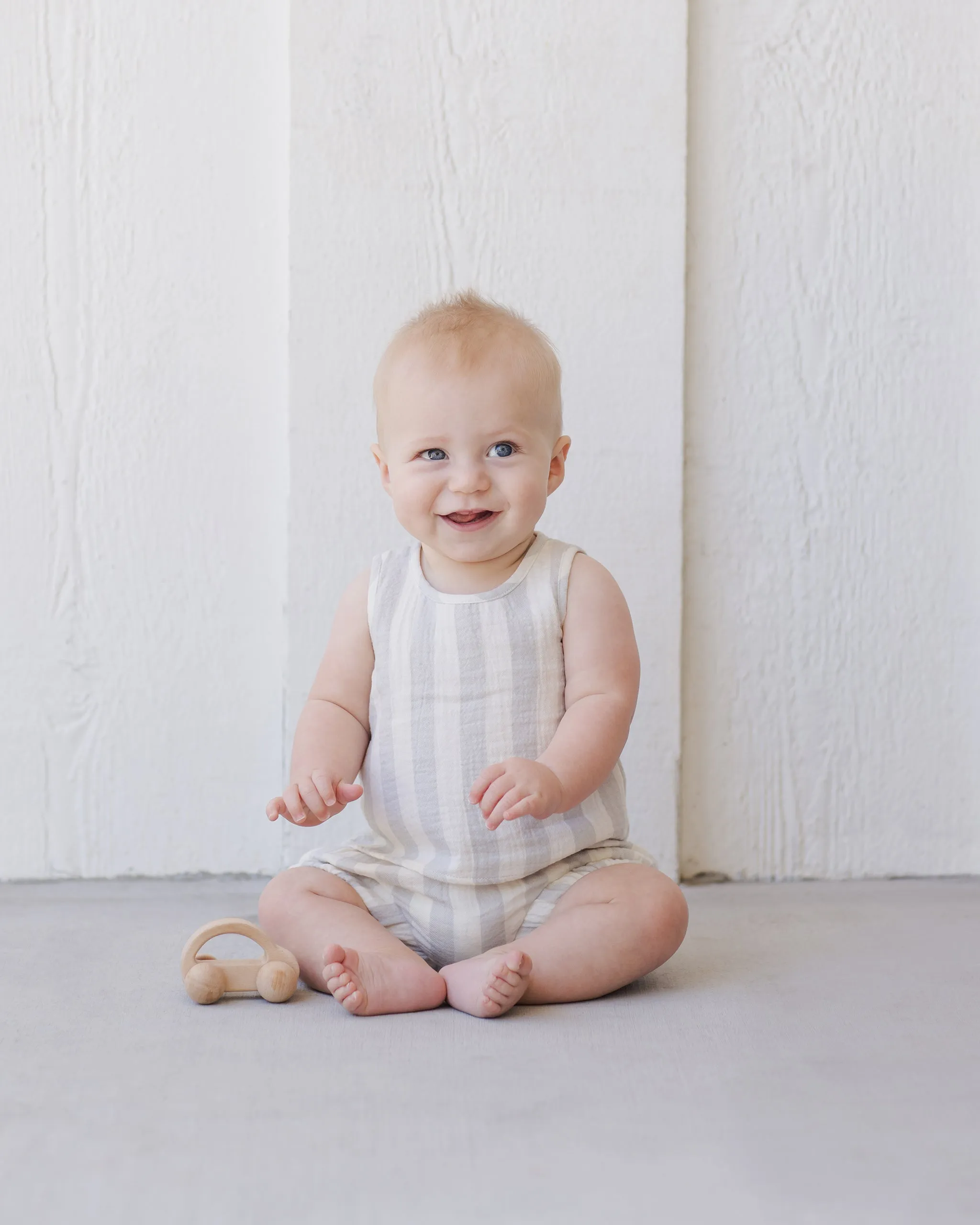 Woven Tank   Short Set, Sky Stripe