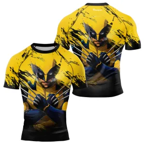 Yellow Wolverine Men's Short Sleeve Rash Guard